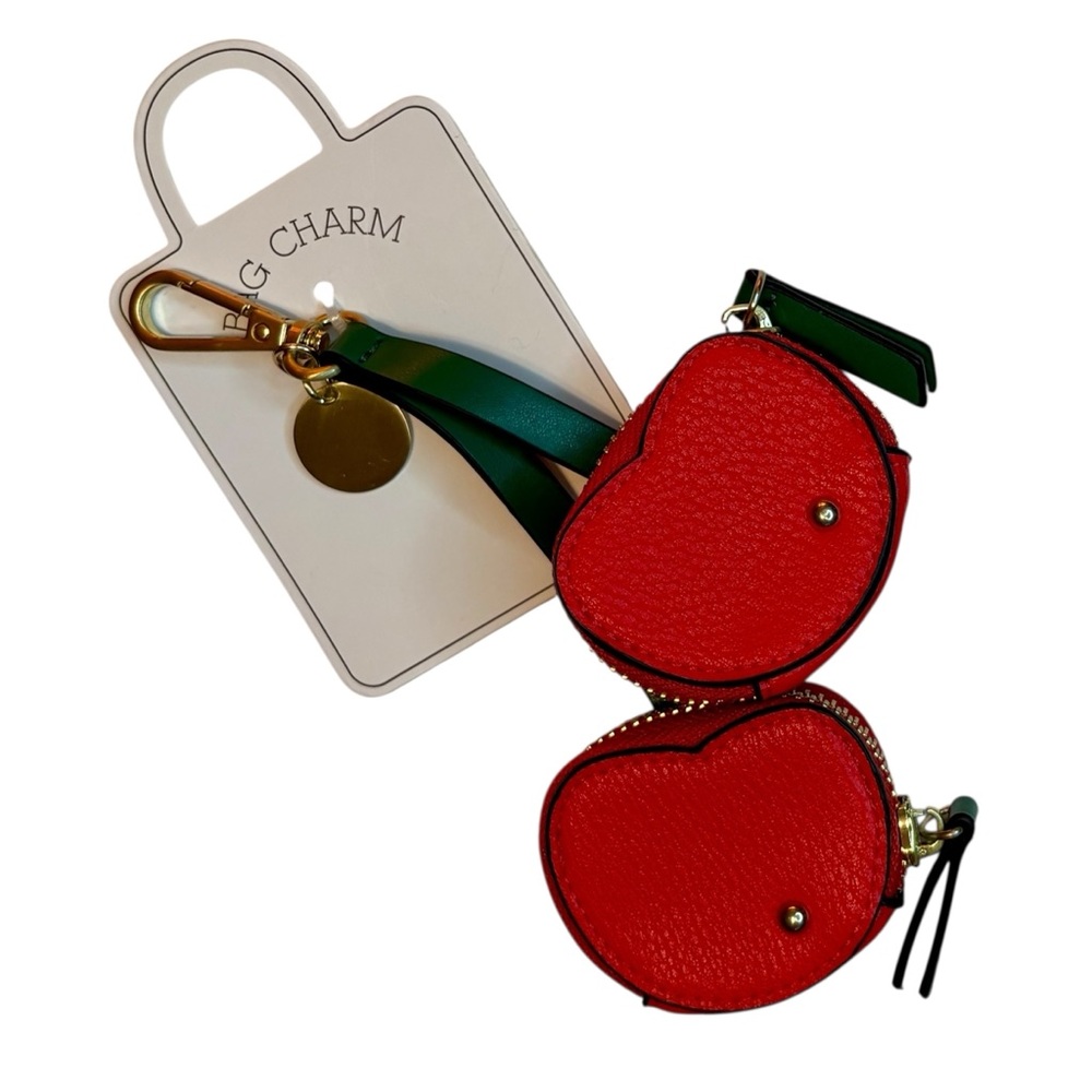 Cherry Red Coin Purse Bag Charm Keychain